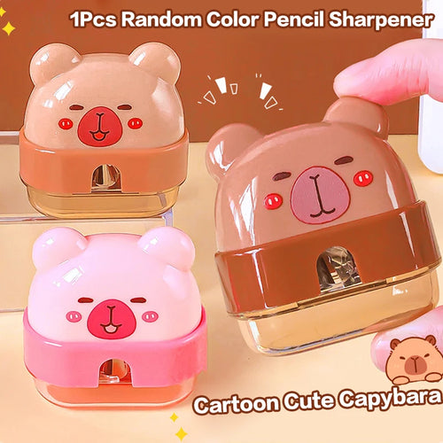 1 Pcs Cute Capybara Pencil Sharpener, Portable Kids Stationery For School Office Supplies And Student Gifts
